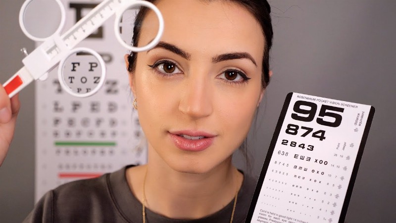 image 0 Asmr : Comprehensive Eye Exam With Trial Frames : Testing Far And Near Vision