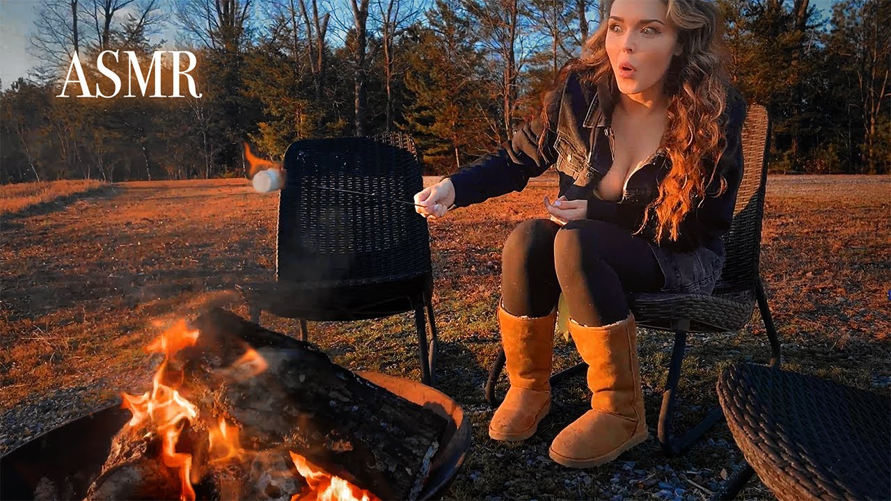 image 0 Asmr : Roasting Marshmallows 🔥 (peaceful Outdoor Sounds - Crunchy Leaves Whispers And More)