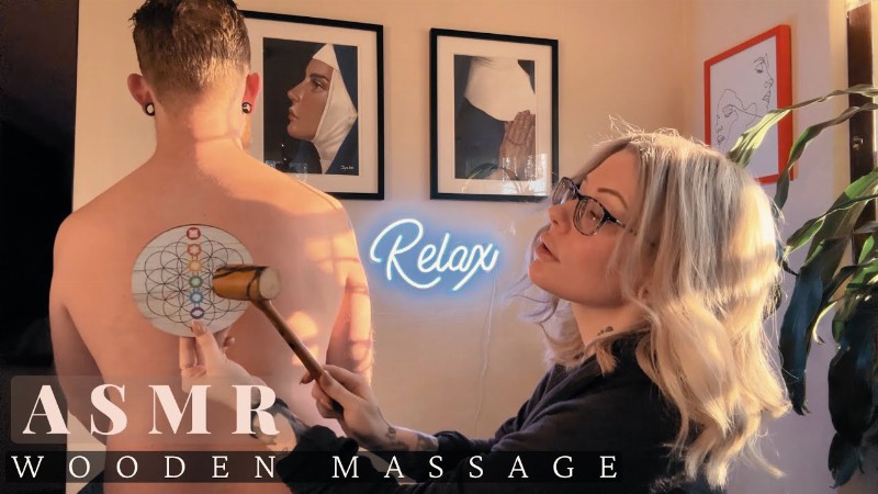 Asmr Upper Back Massage : Wooden Tools And Cracks : Skin Therapy